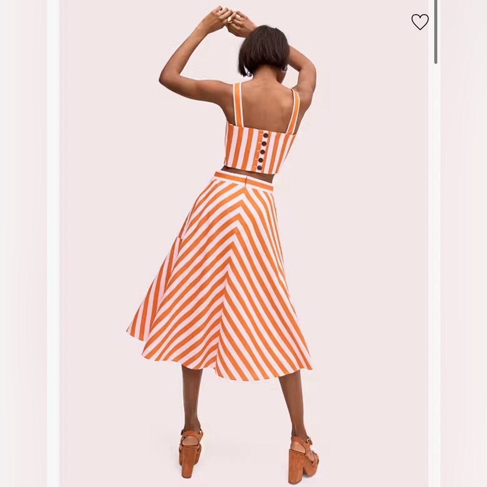 Kate Spade Deck Stripe Pink & Orange Skirt - Picture 3 of 9